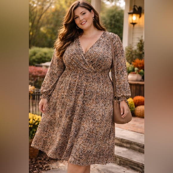 River Island Dresses & Skirts - River Island Plus Size 24 Snake Print Wrap Midi Dress Event Boho
